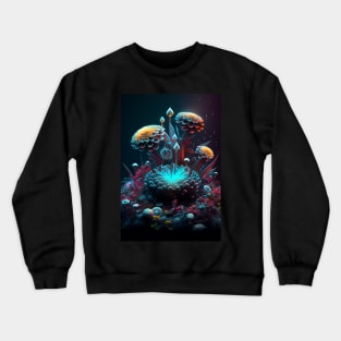 Futuristic Magic Flower Garden Crewneck Sweatshirt